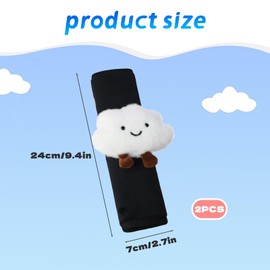 LUMOOM Pack of 2 Seat Belt Pads, Car Seat Belt Pads, Soft Seat Belt Protection, Cute Cloud Doll, Seat Belt Suitable for All Car Seat Belts (White)