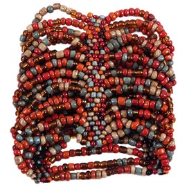 Curious Designs Cuff Bracelet, Elastic - Sedona Theme - Beaded Stretch Style, 6 to 8 Inches