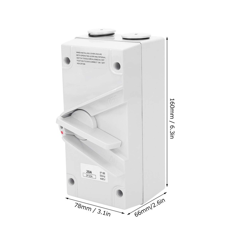 Weatherproof Isolating Switch Dustproof Waterproof 3P Isolator Switch with Super