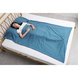 JITTY Hut Sleeping Bag 210 x 115 cm, Sleeping Bag Lining, Travel Sleeping Bag Thin, Lightweight & Compact, for Business, Camping, Backpacking, Hiking, Mountaineering, Home, Hostels, Train (Blue)