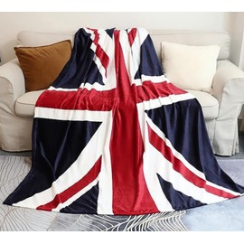 ITODA Union Jack Flag Throw Blanket Cosy Warm Flannel Blanket Thick Bed Blanket Fleece Travel Blanket Nursery Baby Blanket Great British Flag Sofa Couch Chair Blanket Bedspread Cover