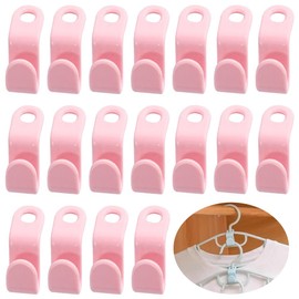 QTOETUII Clothes Hanger Connector Hooks,30Pcs Hanger Extender,Cascading Hanger Hooks,Space Saving Organizer for Heavy Duty Clothes Closet (Pink)