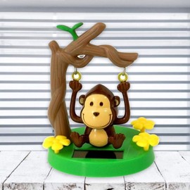 Solar Powered Dancing Monkey, Solar Monkey Swinging Animated Bobble Dancer Solar Powered, Solar Car Dashboard Decor, Cartoon Monkey Swinging Dynamic Auto Ornaments for Office Car Supplies Decoration