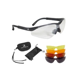 Radians T-85 Glasses with Case/Cloth Bag/Neck Cord, Black Frame, Clear/Copper/Amber/Orange/Green Mirror Lens, T-85, Glasses, Black Frame, Clear, Copper, Amber, Orange, Green Mirror, Case/Cloth Bag/Neck Cord