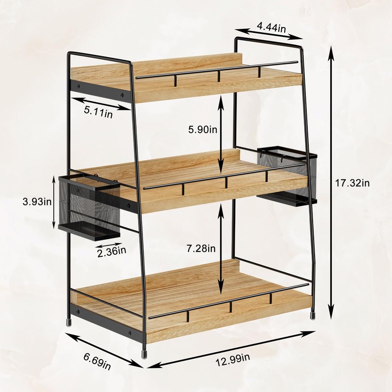 BSTSLL Bathroom Counter Organizer,Bathroom Countertop Organizer with Baskets,Vanity Organizers,Counter Shelf,Countertop