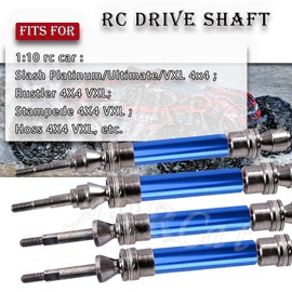 4PCS Rear Front Drive Shaft CVD RC Upgrades Part for 1/10 Traxxas Rustler VXL 4X4/Stampede VXL 4X4/Hoss VXL 4X4/Slash Platinum/Slash Ultimate/Slash VXL 4x4 RC Car,ARRCat RC Hop-Ups Upgrades,Navy Blue