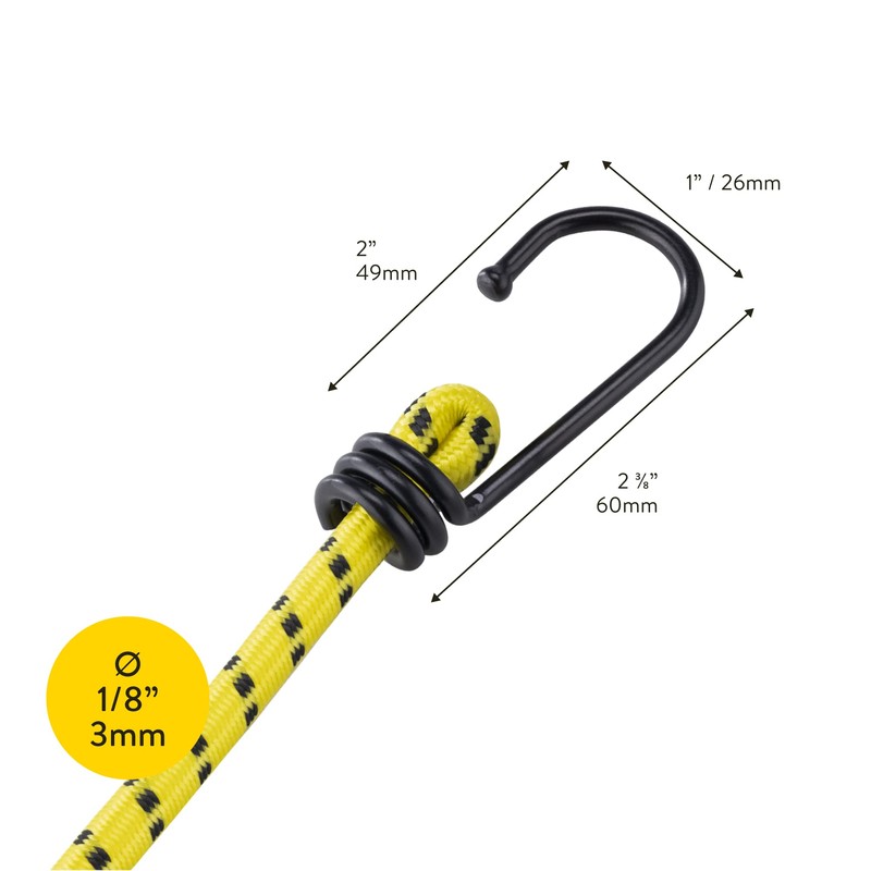 Pretex Heavy Duty Bungee Cords with Hooks - Set of