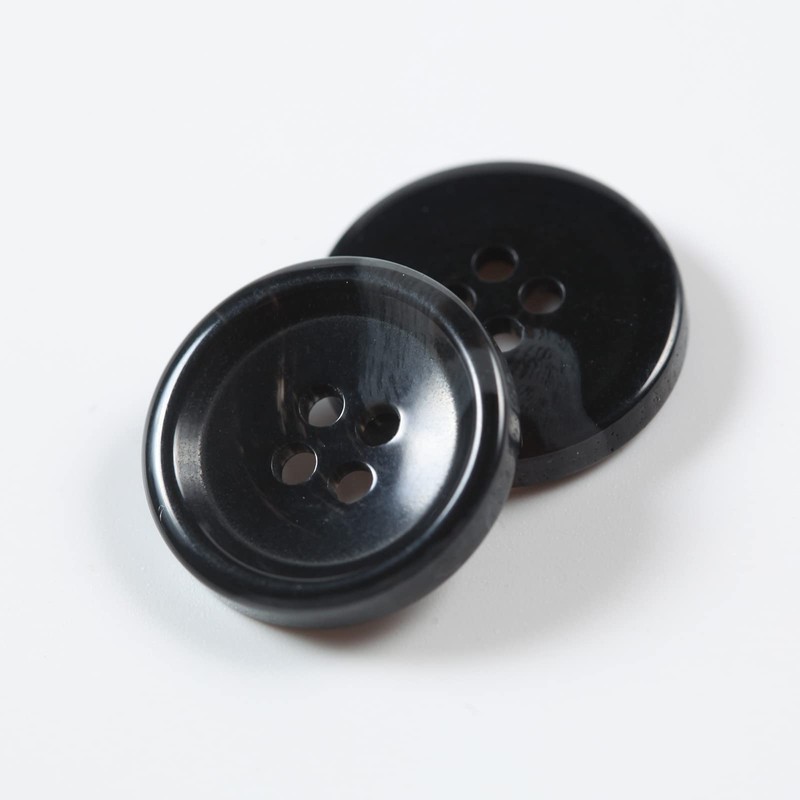 80 Pcs 3/4inch Large Black Buttons for Sewing Round Resin