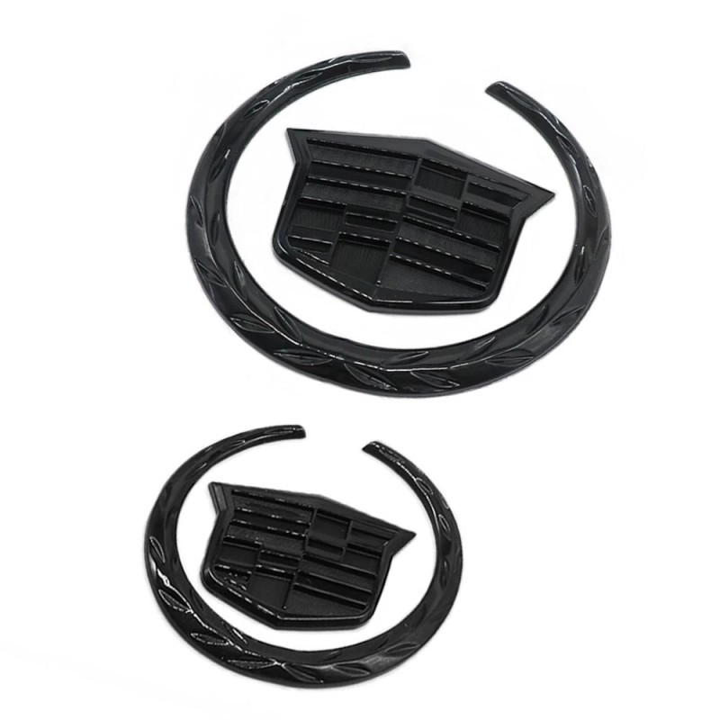 Unbranded 2PCS Black Front Grille Rear Trunk Lid Badge Emblem