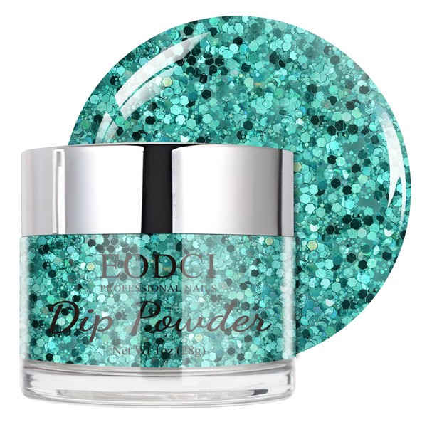eodci EODCI Glitter Green Dip Powder, 1OZ Pro Nail Dip
