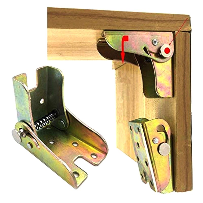 4 Pack Folding Bracket-Self-Locking Hinge-Leg Fittings and Angle Braces-for Folding