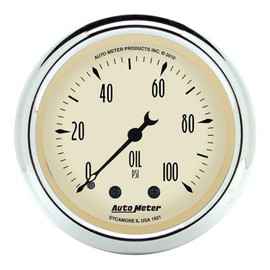 Auto Meter 1821 Antique Beige Mechanical Oil Pressure Gauge