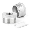 TAISHER 2 PCS 304 Stainless Steel Reducer Hex Bushing, 2"