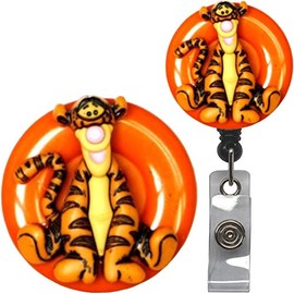 Cartoon Tiger Character Real Charming Retractable Heavy Duty Belt Clip Metal ID Badge Holder Badge Reel (Tigg BC)