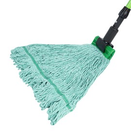 Restaurantware-MOP Head ONLY: Clean Tek Professional 24 Ounce Wet Mop Head, 1 Looped End Refill - Handle Sold Separately, 5 Inch Headband, Cotton Blend Green, Machine Washable