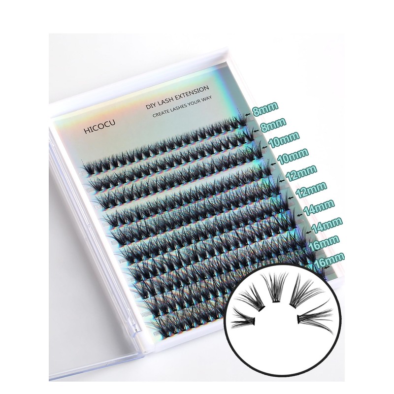 Individual False Eyelash Extensions, 3D Fluffy Effect C Curl, 200