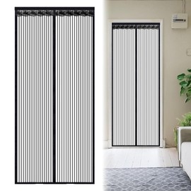 Fly Screens for Doors – Magnetic Door Fly Screen Curtain, Heavy-Duty Mesh Curtain with Powerful Magnets & Full Frame Magic Tape, Hands-Free Automatic Closure, Easy No-Drill Installation (90x200cm)