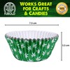 Green Foil Cupcake Liner with Leaf Design