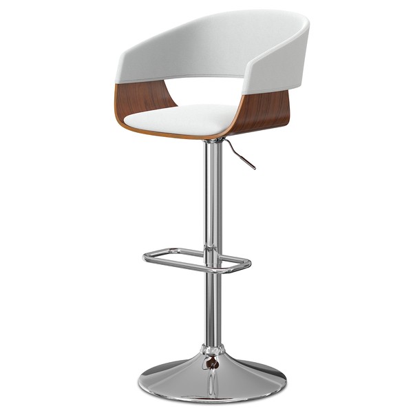SIMPLIHOME Lowell 33 Inch Wide Mid Century Modern Adjustable Swivel