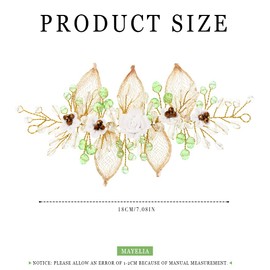 Ushiny Flower Bride Wedding Headband Gold Bridal Hair Vine Rhinestone Hair Accessories Prom Crystal Headpiece for Women and Girls