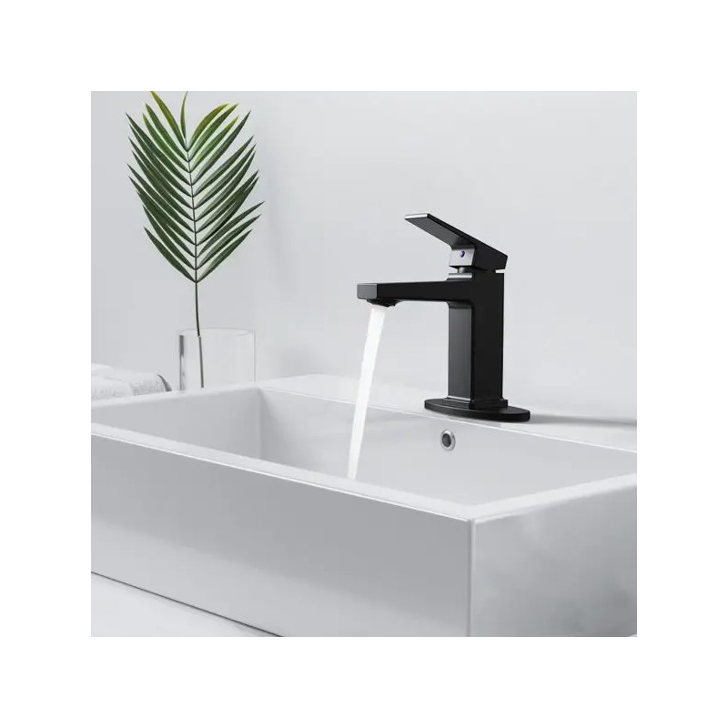 Matte Black Single Handle Basin Faucet for Bathroom & Laundry