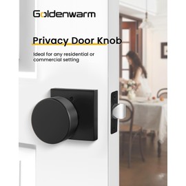 goldenwarm Privacy Black Interior Door Knob, Zinc-Alloy Heavy Duty Black Door Knob Bedroom, Contemporary Matte Black Door Interior for Bathroom (3 Pack)