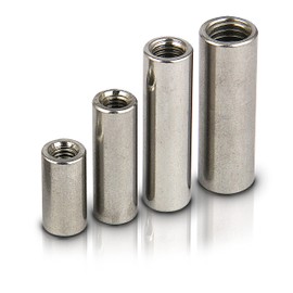 PROTECH Threaded Sleeves M12 x 50 (D=15) Round, A2 Stainless Steel | Pack of 5 | V2A Rustproof Connection Nuts Spacer