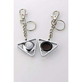 BornWinner Keychain Cue Tip Tool - 2 in 1 Tip Shaper Scuffer (Chrome Triangle)