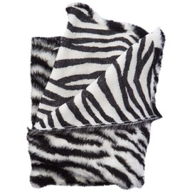 Animal Fun Faux Fur Fabric Material - Zebra Pattern - 1 Metre - 150 cm x 100 cm