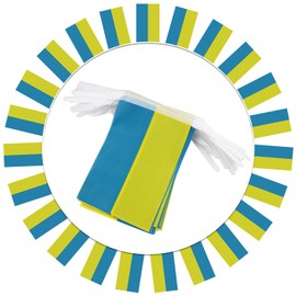 Ukraine String Flag Pennant Banner - 38 Flags, 42 Feet Small Mini Ukrainian Flags Bunting Banner for Country Decoration, School, Party, Sports Events