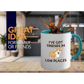 Flairy Land Dog Lover 2Tone Mug 11oz Orange -Got Friends Low Places - Pet Owner Fur Dog Mom Animal Rescue Vetrinarian Puppy Cat Mom