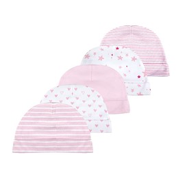 Chamie Baby’s 15-Pieces Organic Cotton Socks, Caps and Mittens Set for Baby Girls and Boys, Pink