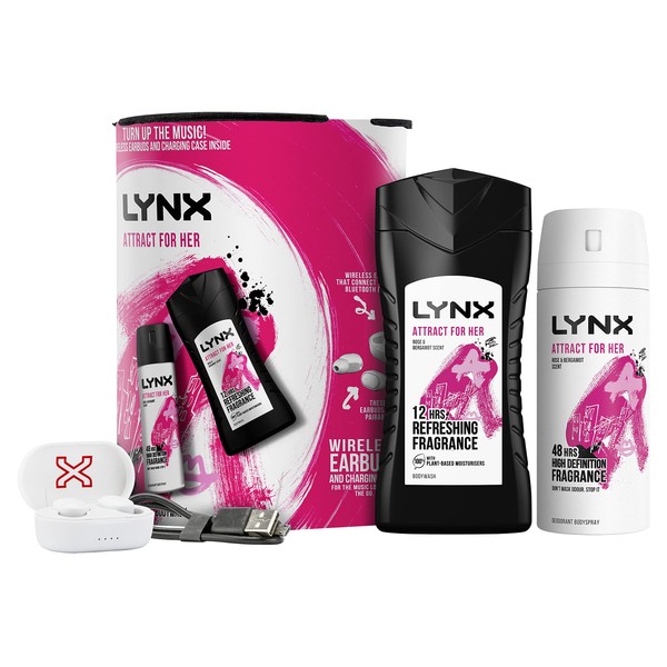 LYNX Attract for Her Duo & Wireless Earbuds Gift Set 2 Piece
