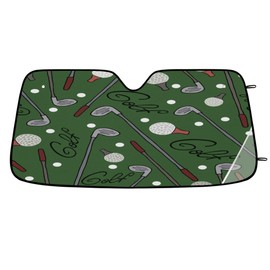 OMFUNS Golf Sport Car Windshield Sun Shade Sport Golf Ball Front Window Sunshades Foldable UV Ray Sun Visor Protector for Sedans SUV Trucks Sun Shield Keep Your Vehicle Cool