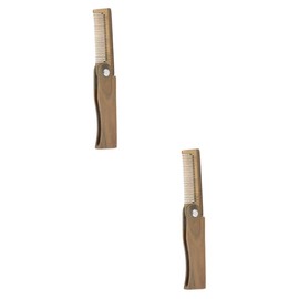 FRCOLOR 2pcs Creative Portable Wooden Beard Comb for Men Beard Care Tool Practical Grooming Accessory Compact Design for Easy Use