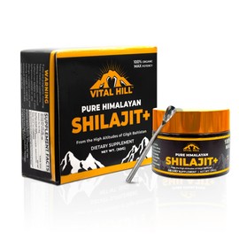 Vital Hill Premium Himalayan Shilajit Resin for Men and Women, 500mg Organic Maximum Potency, U.S.A Lab Tested for Purity | Supports Brain Function, Energy and Focus (30g - 60 Servings)