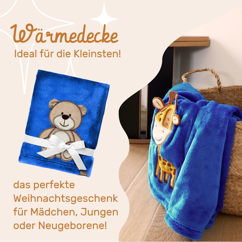 Be Mammy BE20-168 Warm Baby Blanket Baby Gift (Dark Blue