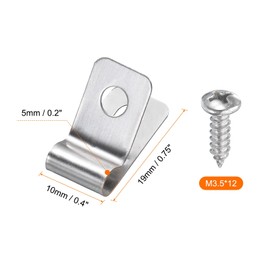 HARFINGTON 50pcs Wire Fence Clips 0.2" Stainless Steel Fence Wire Clamps Agricultural Fencing Mounting Clips with 50pcs Screws for Mounting 12-16 Gauge Wires to Wood Metal or Vinyl Fence