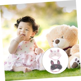 FRCOLOR 2Pcs Rabbit Eye Cover Plush Sleeping Mask for Adults Soft Washable Eye Shade Elastic Band for Comfortable Sleep for Travel Naps Blocks Light for