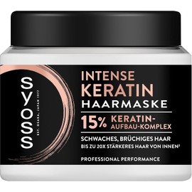 SYOSS Intense Keratin Hair Mask (400 ml), Hair Treatment for Weak & Brittle Hair, Provides 15% Keratin Building Complex for Stronger Hair and Less Hair Breakage