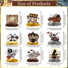 Gameza Detective Murder Party Table Decor, Mystery Theme Honeycomb Centerpieces Table Decorations, Detective Murder Theme Birthday Baby Shower Supplies
