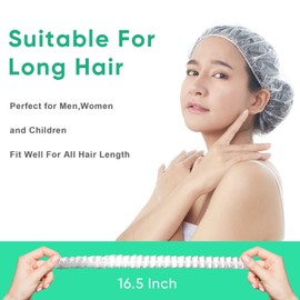 200 Pcs Disposable Shower Caps, Waterproof Plastic Clear Hair Cap, Spa, Hair Salon, Travel, Hotel and Home Use for Women Kids Girls