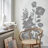 Gray Rose Flower Arch Wall Decals Peel and Stick Large