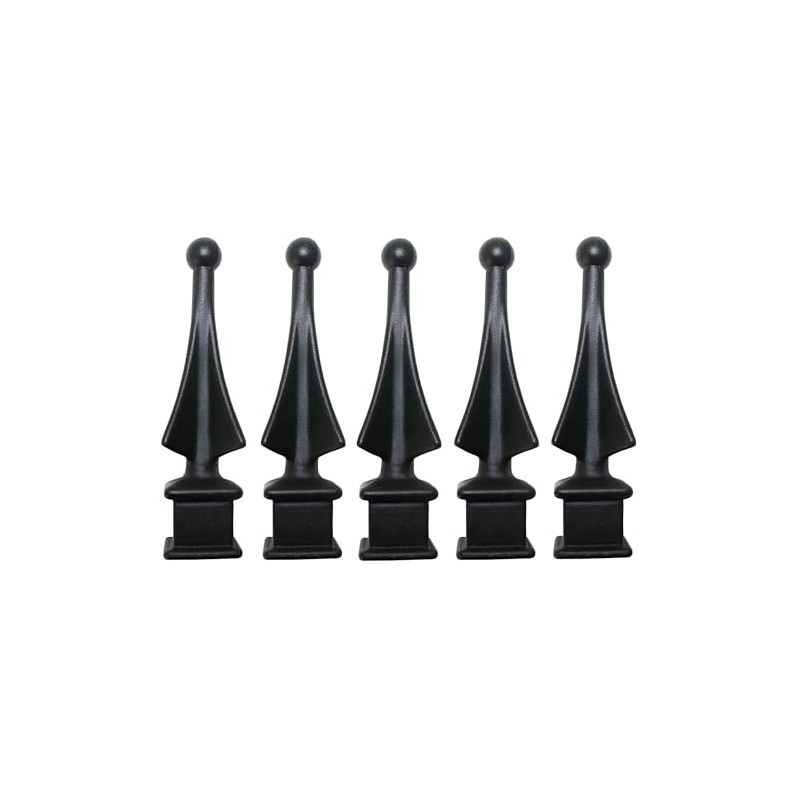 3/4" Black Plastic Four-Sided Spire Wing Tip Finial Fence Topper