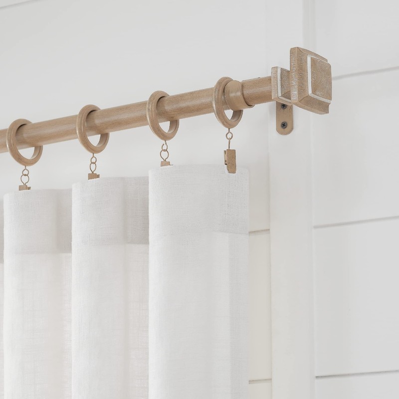 MODE Farmhouse Collection 1 1/8" Diameter Curtain Rod Set with