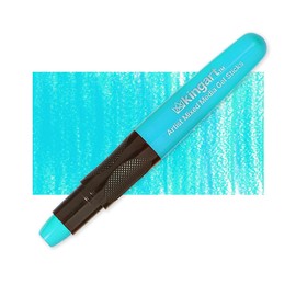 KINGART GS030-1 Gel Stick Single, AQUA GREEN Color, Artist Mixed Media Crayons - Non-Toxic, Aqua Green
