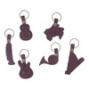 7PCS Cowhide Musical Instrument Keychains Mini Guitar Violin Horn Bass