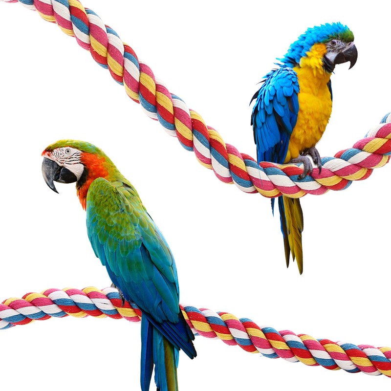 Jusney Bird Rope Perches,Parrot Toys 21 inches Rope Bungee Bird
