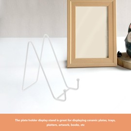 Alipis - Soportes para placas de metal para gran resistencia, soporte para marcos de fotos, caballetes de mesa para platos decorativos, libros, placas, fotos blancas