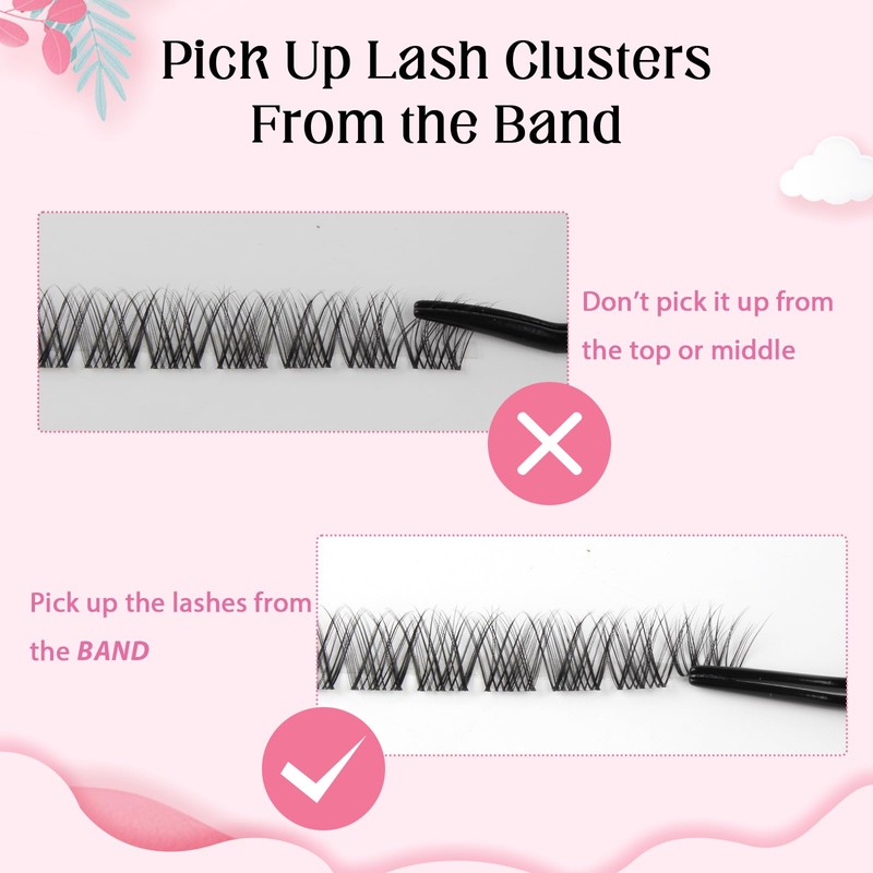 Parriparri Cluster Lashes with Clear Band 120Pcs Individual Lash Extensions